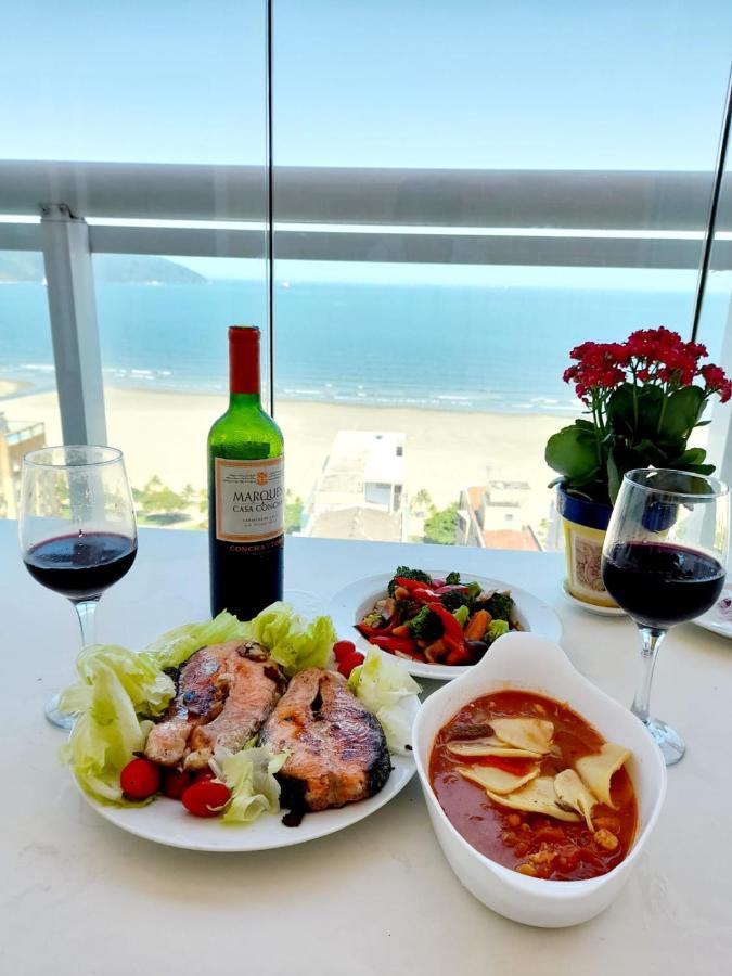 Apto Top Com Vista Pro Mar Em Condominio Completo Em Frente A Praia! 산토스 외부 사진